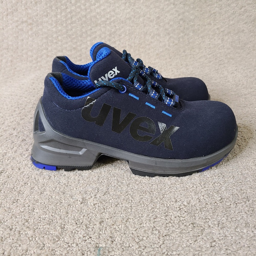 Uvex Shoes Women 39 UK 6 Navy Blue Safety Work Sneakers Low Top 8534 ESD Work